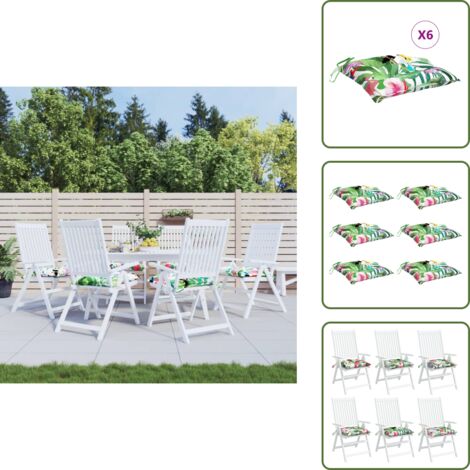 The Living Store Cojines para silla 6 uds tela Oxford multicolor 50x50x7 cm - Cojines de jardín