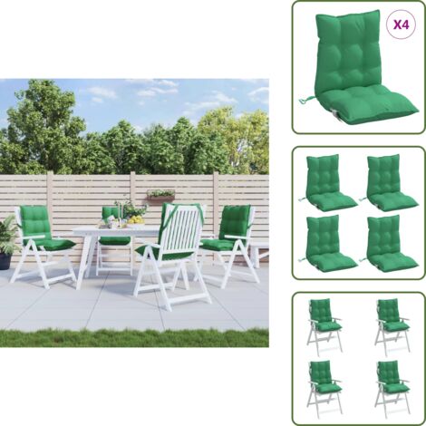 The Living Store Cojines para silla con respaldo bajo 4 uds tela Oxford verde - Cojines de jardín