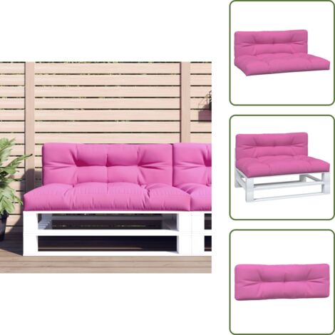 The Living Store Cojines para sofá de palets 2 piezas tela rosa - Cojines para jardín