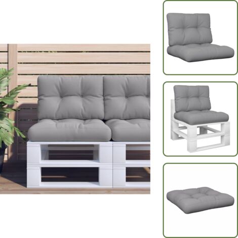 The Living Store Cojines para sofá de palets 2 unidades tela gris - Cojines para jardín