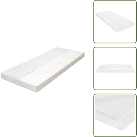 The Living Store Colchón 7 zonas espuma de PU 10 cm H2 H3 120x200 cm - Espuma PU