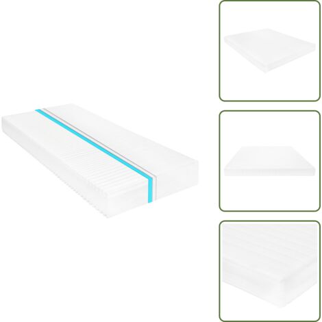 The Living Store Colchón 7 zonas espuma de PU 16 cm H2 H3 180x200 cm - Soporte lumbar