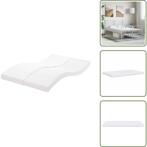 The Living Store Colchón de espuma de 7 zonas dureza 20 ILD blanco 140x220 cm - Soporte de cama
