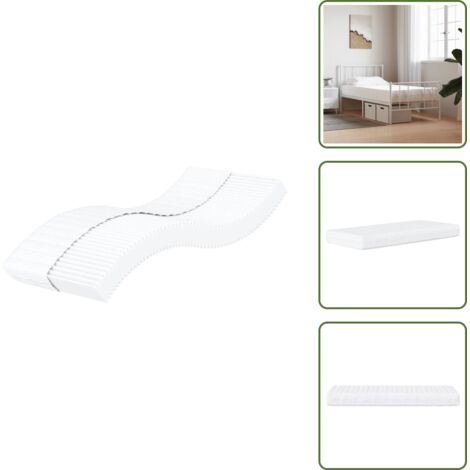 The Living Store Colchón de espuma dureza H2 H3 blanco 90x220 cm - Soporte para el cuerpo