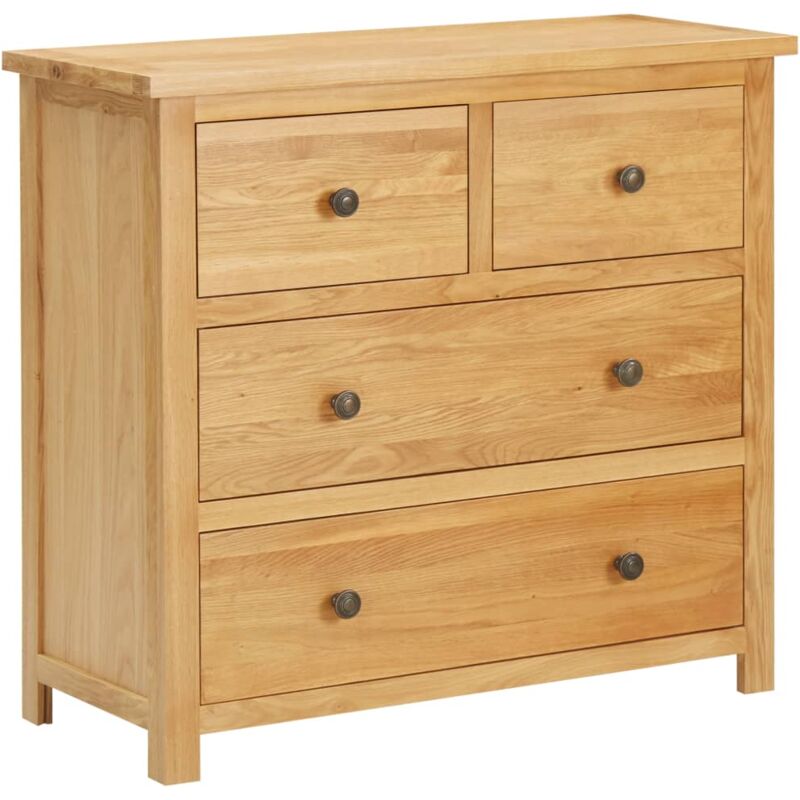 The Living Store - Commode 80x35x75 cm Bois de chêne massif Brun