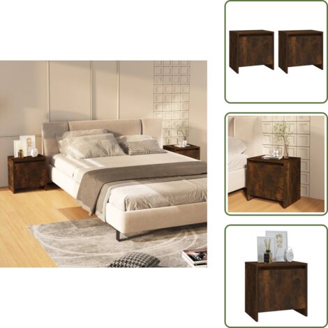 The Living Store Comodini 2 pz Rovere Fumo 45x34x44,5 cm in Truciolato - Comodini