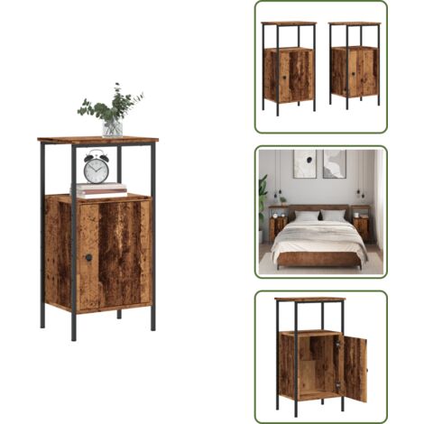 The Living Store Comodini Legno Antico 2 pz 41x31x80 cm in Legno Multistrato - Comodino antico