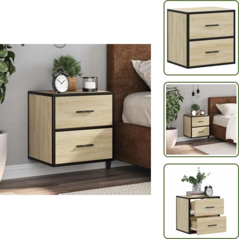 The Living Store Comodino a Muro Rovere Sonoma 40x31x39,5 cm - Comodino a parete