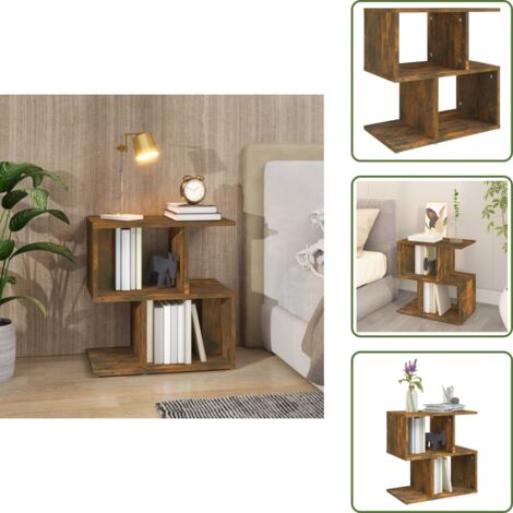 The Living Store Comodino Rovere Fumo 50x30x51,5 cm in Legno Multistrato - Comodino moderno
