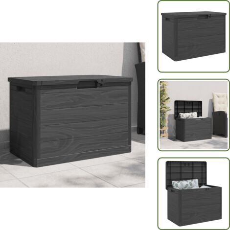 The Living Store Contenitore Cuscini Antracite 77,5x44,5x53 cm in Polipropilene - Contenitore per cuscini