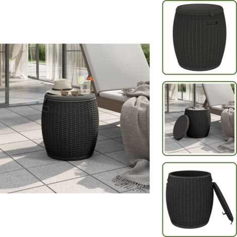 The Living Store Contenitore da Giardino 4 in 1 Polipropilene Nero - Polipropilene