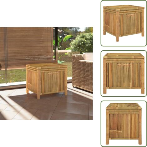 The Living Store Contenitore Portaoggetti da Giardino 60x52x55 cm in Bambù - Cesto portaoggetti esterno