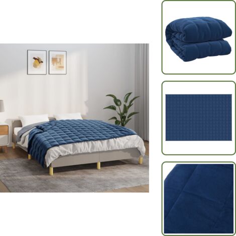 The Living Store Coperta Ponderata Blu 135x200 cm 6 kg Tessuto - Sonno notturno