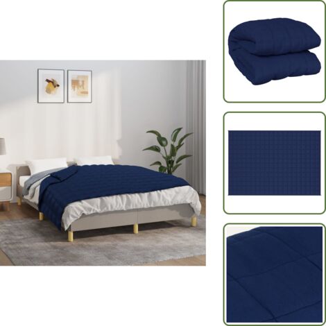 The Living Store Coperta Ponderata Blu 137x200 cm 10 kg Tessuto - Sonno notturno