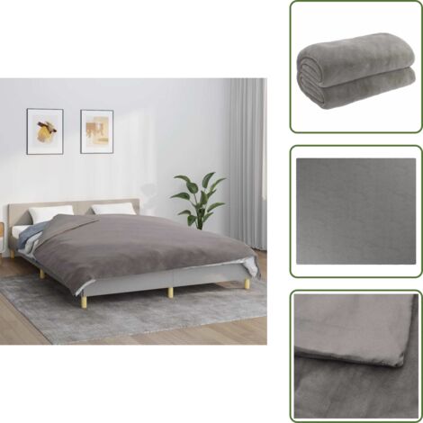 The Living Store Coperta Ponderata con Copertura Grigio 200x225 cm 13 kg Tessuto - Coperta per dormire