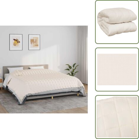 The Living Store Coperta Ponderata Crema Chiaro 235x290 cm 11 kg Tessuto - Coperta per dormire
