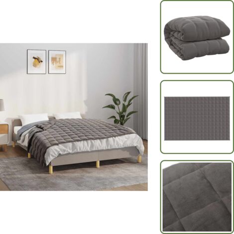 The Living Store Coperta Ponderata Grigia 120 x 180 cm 5 kg Tessuto - Coperta per dormire