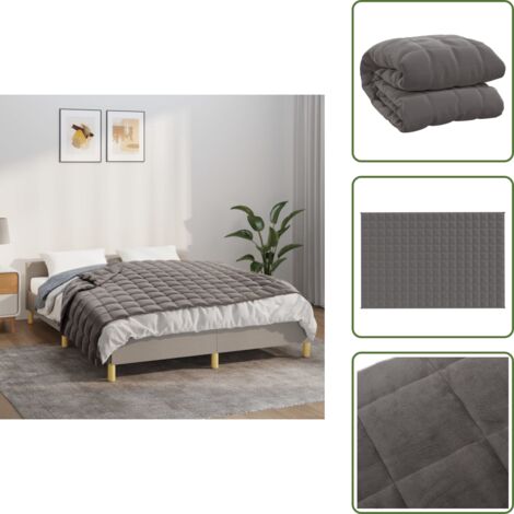 The Living Store Coperta Ponderata Grigia 122x183 cm 9 kg in Tessuto - Sonno
