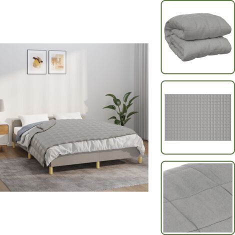 The Living Store Coperta Ponderata Grigia 137x200 cm 10 kg Tessuto - Sonno notturno