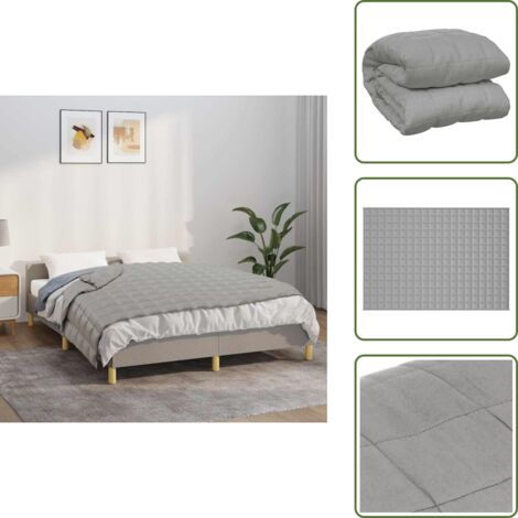 The Living Store Coperta Ponderata Grigia 140x200 cm 10 kg Tessuto - Sonno notturno