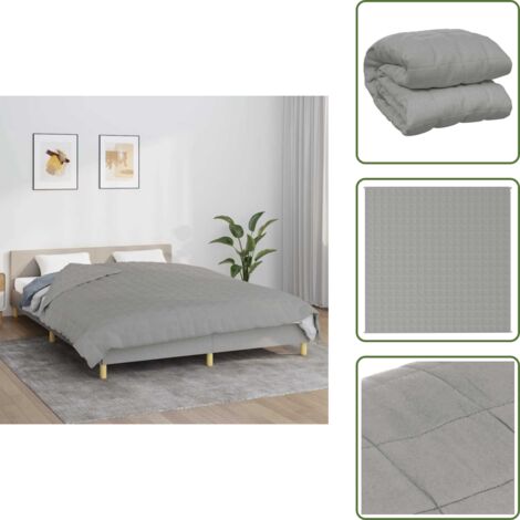 The Living Store Coperta Ponderata Grigia 200x200 cm 13 kg Tessuto - Coperta per dormire