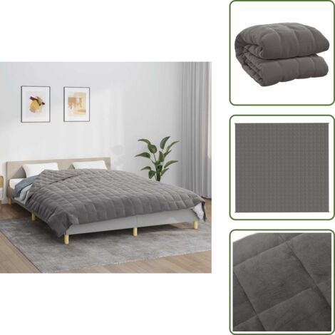 The Living Store Coperta Ponderata Grigia 220x235 cm 15 kg Tessuto - Coperta per dormire