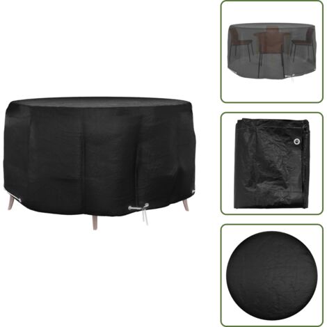 The Living Store Copertura Mobili da Giardino con 10 Occhielli Ø230x90cm Rotonda - Protezione per mobili da esterno