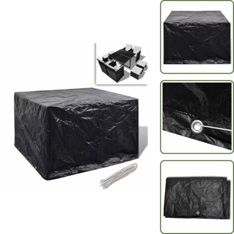 The Living Store Copertura per Mobili da Giardino con 8 Occhielli 113x113x73 cm - Telo per rattan