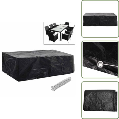 The Living Store Copertura per Mobili da Giardino con 8 Occhielli 300x140x90 cm - Telo per rattan