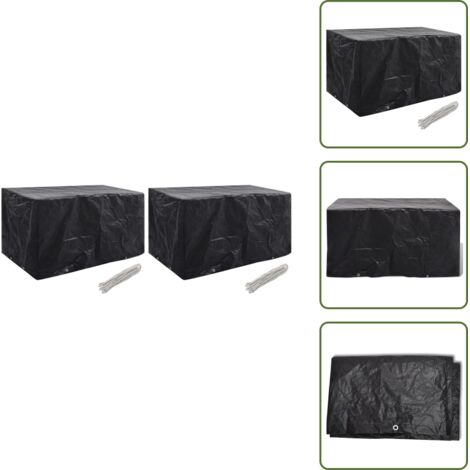 The Living Store Coperture Arredi Giardino 2 pz 8 Occhielli 180x70x90 cm - Protezione per mobili da giardino