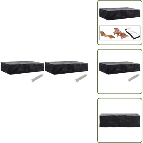 The Living Store Coperture Arredi Giardino 2 pz 8 Occhielli 218x77x55 cm - Protezione da pioggia