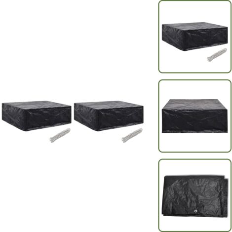 The Living Store Coperture Arredi Giardino 2 pz 8 Occhielli 250x210x90 cm - Protezione per mobili da esterno