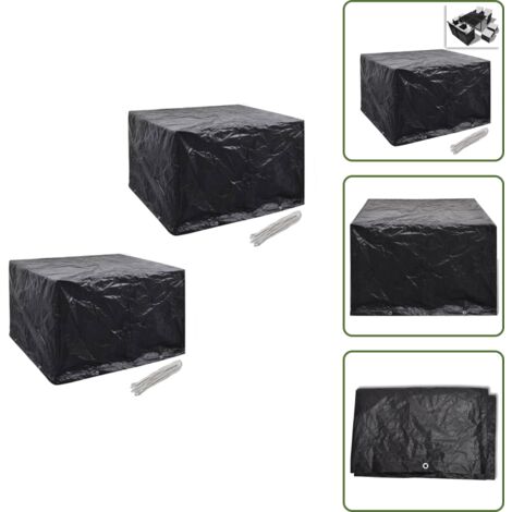 The Living Store Coperture Arredi Giardino 2pz Polyrattan 8 Occhielli 113x113cm - Protezione per rattan