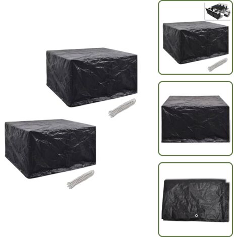 The Living Store Coperture Arredi Giardino 2pz Polyrattan 8 Occhielli 172x113cm - Protezione per rattan