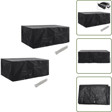 The Living Store Coperture Arredi Giardino 2pz Polyrattan 8 Persone 229x113 cm - Protezione per rattan