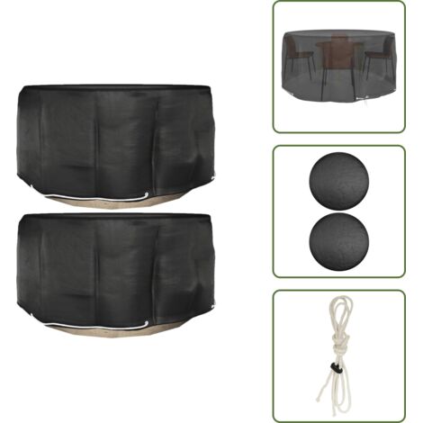 The Living Store Coperture Mobili da Giardino 2pz 10 Occhielli Ø230x90cm Rotonde - Protezione per mobili da esterno