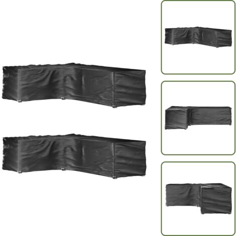The Living Store Coperture Mobili da Giardino a L 2pz 16 Occhielli 210x260x80cm - Protezione per mobili da esterno
