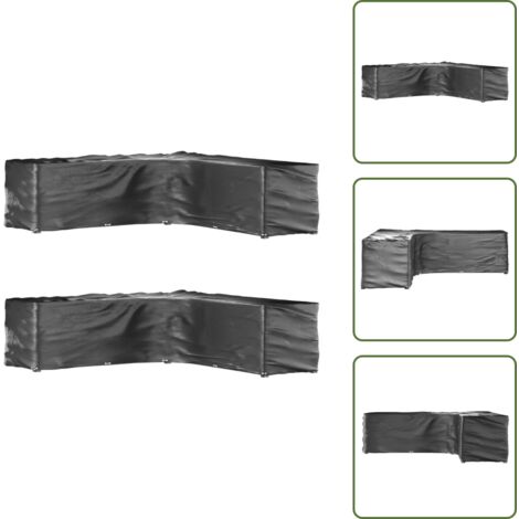 The Living Store Coperture Mobili da Giardino a L 2pz 20 Occhielli 300x300x90cm - Protezione per mobili da esterno