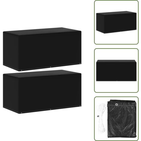 The Living Store Coperture per Mobili da Giardino 2 pz 6 Occhielli 160x80x75 cm - Protezione per mobili da giardino