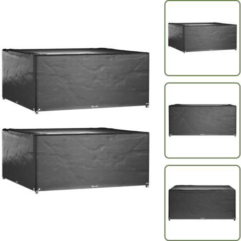 The Living Store Copri Mobili da Giardino 2pz 16 Occhielli 300x300x75cm Quadrato - Protezione per mobili da esterno