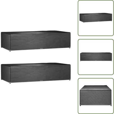 The Living Store Copri Mobili Giardino 2pz 12 Occhielli 315x160x75cm Rettangolo - Protezione per mobili da esterno