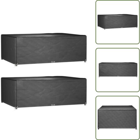 The Living Store Copri Mobili Giardino 2pz 12Occhielli 240x180x80cm Rettangolare - Protezione per mobili da esterno