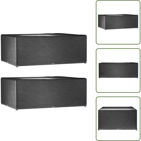 The Living Store Copri Mobili Giardino 2pz 16 Occhielli 278x204x105 Rettangolare - Protezione per mobili da esterno