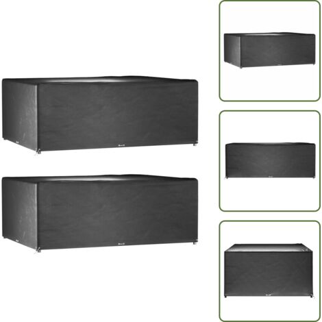 The Living Store Copri Mobili Giardino 2pz 16 Occhielli 300x250x90cm Rettangolo - Protezione per mobili da esterno