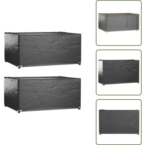 The Living Store Copri Mobili Giardino 2pz 8 Occhielli 160x120x75cm Rettangolare - Protezione per mobili da esterno