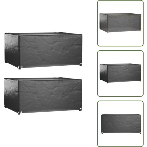 The Living Store Copri Mobili Giardino 2pz 8 Occhielli 180x135x80cm Rettangolare - Protezione per mobili da esterno