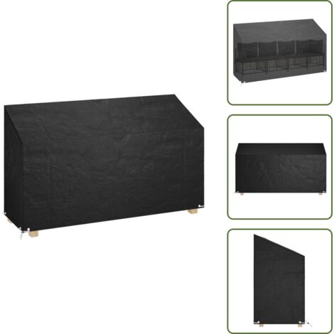 The Living Store Copri Panca da Giardino 12 Occhielli 210x70x70/88cm Polietilene - Copertura per mobili da esterno