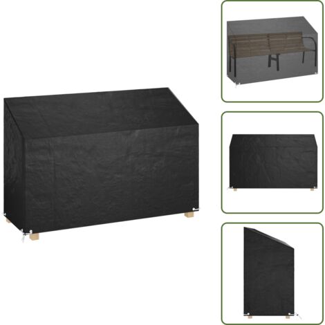The Living Store Copri Panca da Giardino 8 Occhielli 190x70x70/88 cm Polietilene - Telo per mobili da esterno