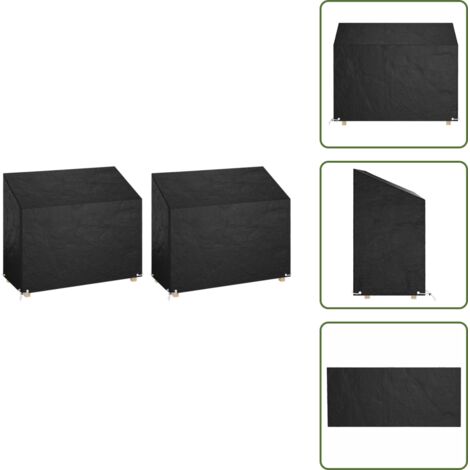 The Living Store Copri Panche Giardino 2pz 8Occhielli 160x70x70/88cm Polietilene - Protezione da sole