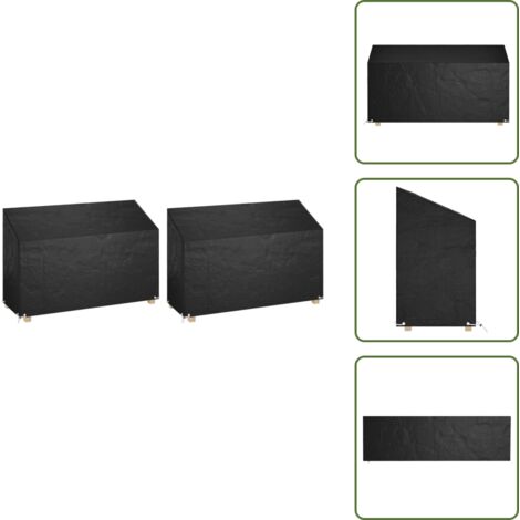 The Living Store Copri Panche Giardino 2pz 8Occhielli 190x70x70/88cm Polietilene - Protezione da sole
